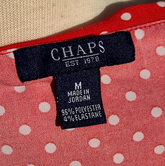 Chaps ruffle red polka dot top - Picture 3 of 4